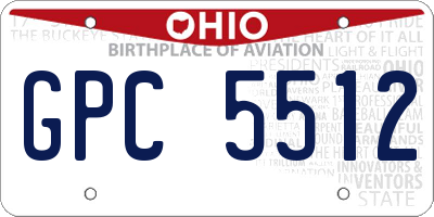 OH license plate GPC5512