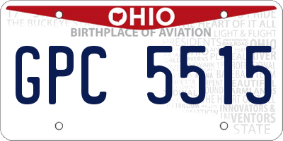 OH license plate GPC5515