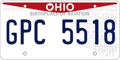 OH license plate GPC5518