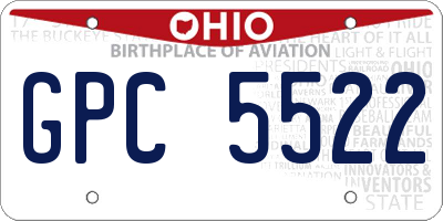 OH license plate GPC5522