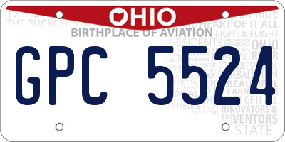 OH license plate GPC5524