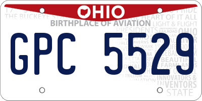 OH license plate GPC5529