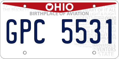 OH license plate GPC5531