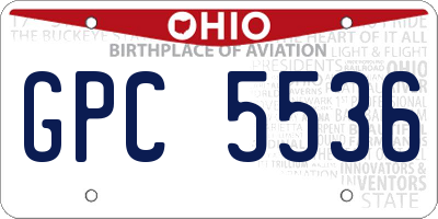 OH license plate GPC5536