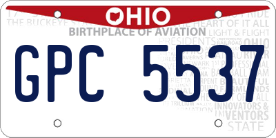 OH license plate GPC5537