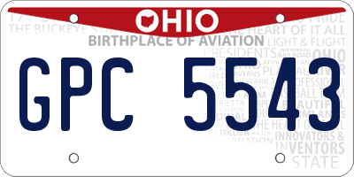 OH license plate GPC5543