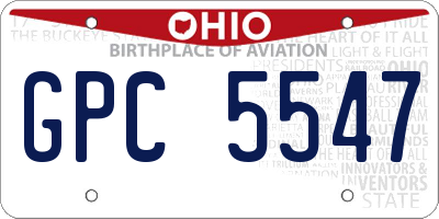 OH license plate GPC5547