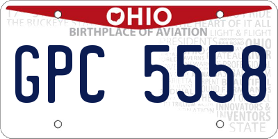 OH license plate GPC5558