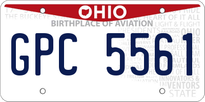 OH license plate GPC5561
