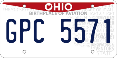 OH license plate GPC5571