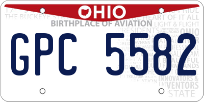 OH license plate GPC5582