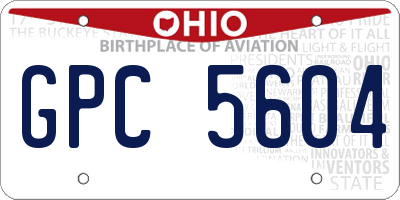 OH license plate GPC5604