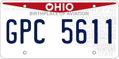 OH license plate GPC5611