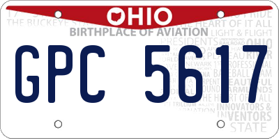 OH license plate GPC5617