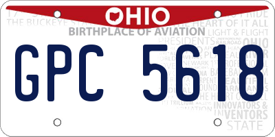 OH license plate GPC5618