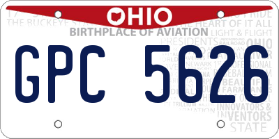 OH license plate GPC5626