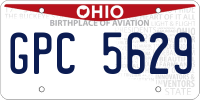 OH license plate GPC5629
