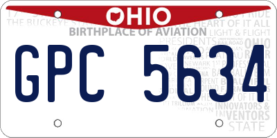 OH license plate GPC5634