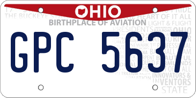 OH license plate GPC5637