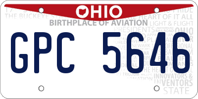 OH license plate GPC5646