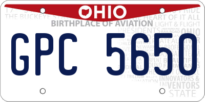 OH license plate GPC5650