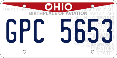 OH license plate GPC5653