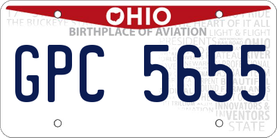 OH license plate GPC5655