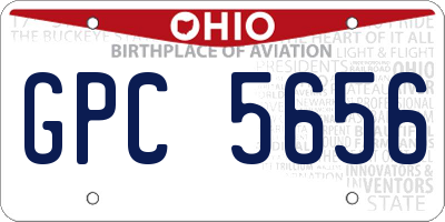 OH license plate GPC5656