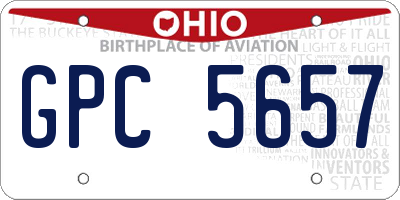 OH license plate GPC5657