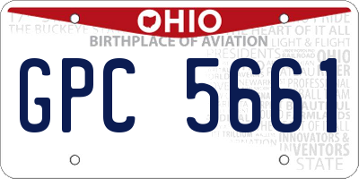 OH license plate GPC5661