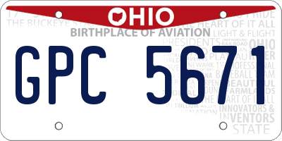 OH license plate GPC5671
