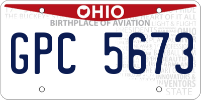 OH license plate GPC5673