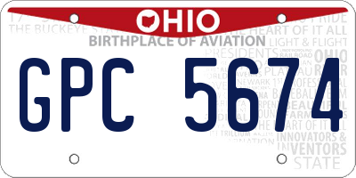 OH license plate GPC5674