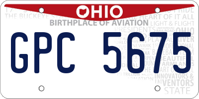 OH license plate GPC5675