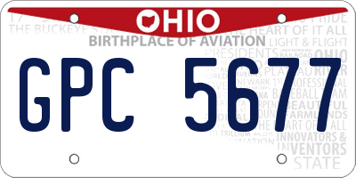 OH license plate GPC5677