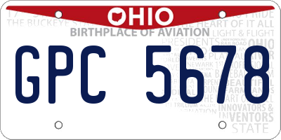 OH license plate GPC5678