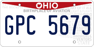 OH license plate GPC5679
