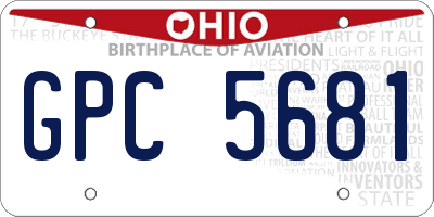 OH license plate GPC5681