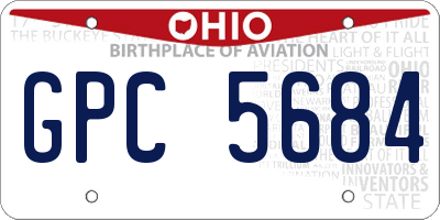 OH license plate GPC5684