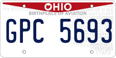 OH license plate GPC5693