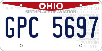 OH license plate GPC5697