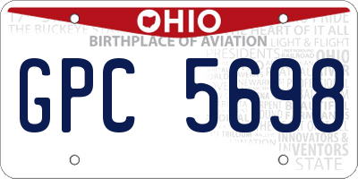 OH license plate GPC5698