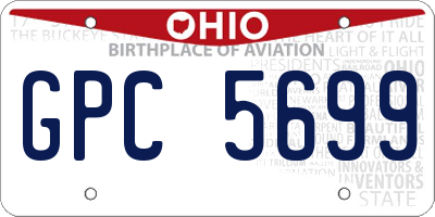 OH license plate GPC5699