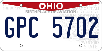 OH license plate GPC5702
