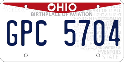OH license plate GPC5704