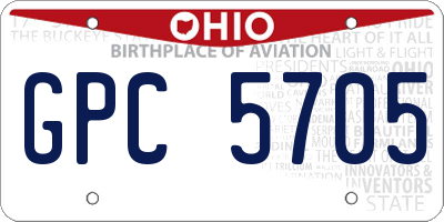 OH license plate GPC5705