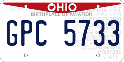 OH license plate GPC5733