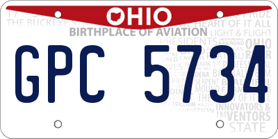 OH license plate GPC5734