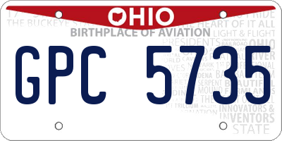 OH license plate GPC5735