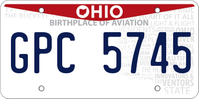 OH license plate GPC5745